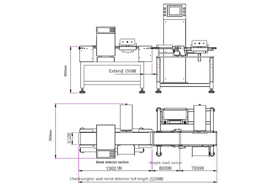 Automatic Online Package Weighing and Sorting Weight Check Machine Checkweigher with Smart Weight System